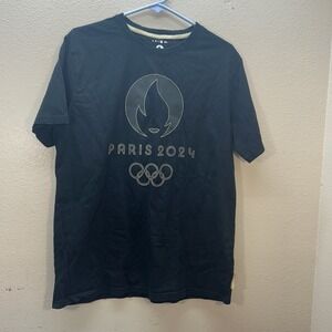 Officially Licensed 2024 Paris Olympics Black Flame T Shirt Unisex XL Tee